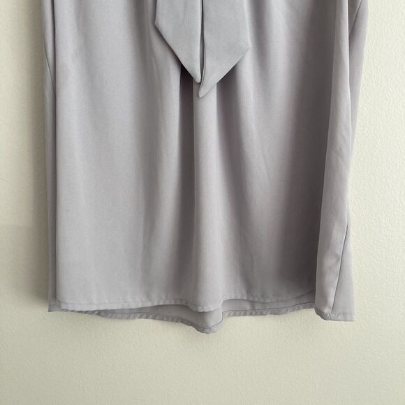Maeve Anthropologie Womens Size 4 Gray Luca Laser Cut Tie Blouse Sleeveless Top - Picture 6 of 10